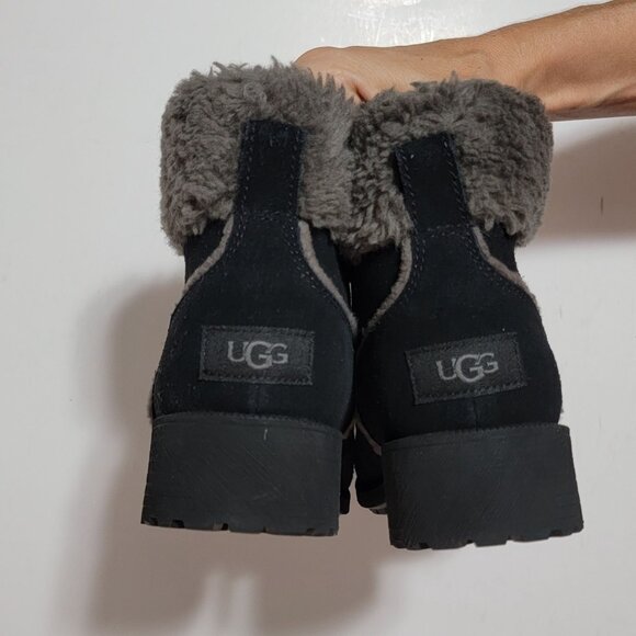 NEW UGG Bodie Fur Lace Up Boots Womens 10 Cozy Waterproof Outdoors Suede - Picture 6 of 9